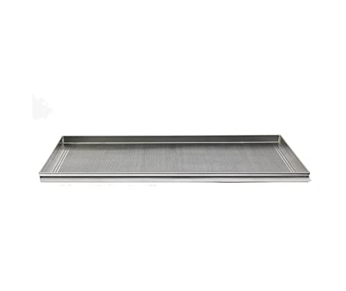Per cotture al forno Pentole Agnelli Pasticceria e Pizza Teglia Rettangolare Microforata, Foro 2 mm in Lega 3003, Alluminio, 60 x 40 x 2 cm