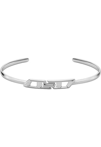 Diesel Pulsera de plata de ley con logotipo D para hombre, DL1362040, Eine Grösse, Plata de ley, No es una piedra preciosa