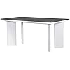 LUMISOL Modern Dining Table Set for 6 Solid Wood Kitchen Table Set with 6 Chairs, 7 Piece Dining Table Set with 6 Upholstered Dining Chairs, Farmhouse Dining Set for Kitchen Living Room, Dark Gray