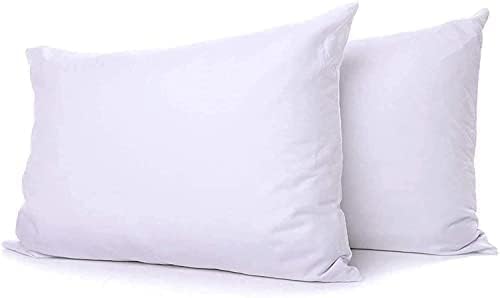 Ultra-Soft Bounce Back Pillows – Virgin Fibre Fill, Hypoallergenic, Microfibre Cover, Machine Washable – Bed Pillows for Sleeping (2)