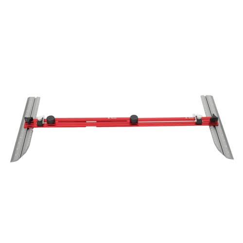 NICCOO Multifunctional Folding Stair Tread Template Tool - Aluminum Alloy Stair Jig Measuring Tool Adjustable Angle Measuring Ruler Lightweight Scribe Gauge with Storage Bag