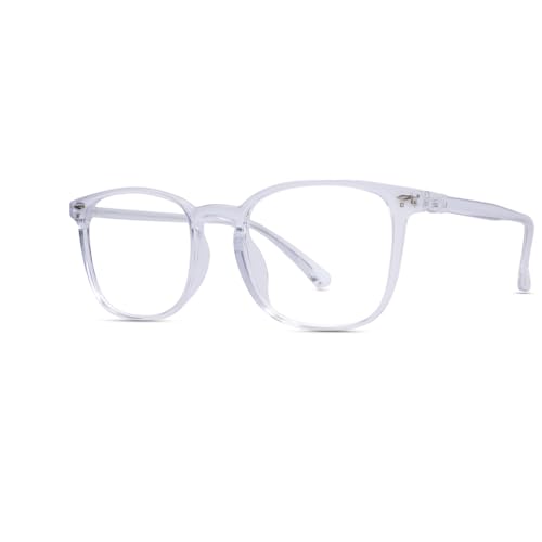 Image of UV Protection Glasses Blue Cut Blocking Harmful Rays Glasses for Men & Women Zero Power Computer Specs Eye Protection Lightweight Frame with Case & Cleaning Cloth