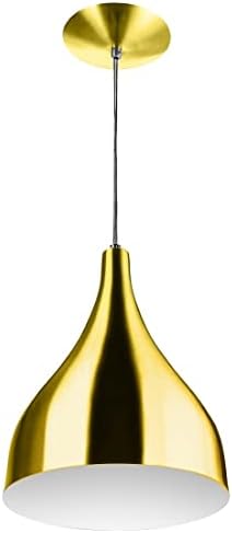 Lustre Pendente Gota Pequena De Alumínio 21cm Dourado