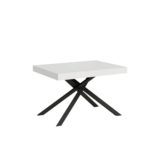 CasaArredoStudio Karida Mesa Extensible 120 (204) x 80 cm, Color Blanco, Allungabile