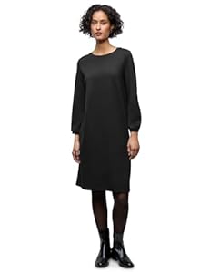 Street One Damen 1409099 Jersey-Kleid in Unifarbe, Schwarz, 38