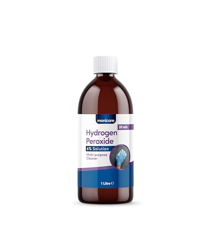 Monicare - Peroxyde d’Hydrogène 6% pour Nettoyage Domestique, Prétraitement du Linge, Élimination des Taches et Entretien de la Maison - 1L