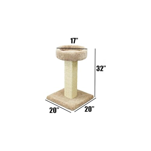 Poste rascador torre para gatos con cama compacta y estilizada miniatura 3