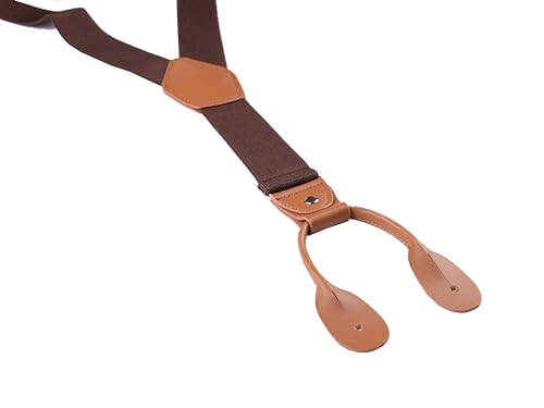 Image of Suspenders for Men Button End Adjustable Y-Back Elastic 47 Inches
