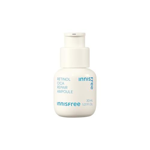 Innisfree Retinol Cica Repair Ampoule 30ml with Hyaluronic Acid, Korean Face Serum for Reducing Skin Blemishe, Improving Skin texture, Nourishing & Revitalizing, Hydrating, Soothing, & Strengthening