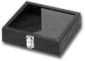 Jewelry Case w/Glass Lid 1/2 Size Black Trays Jewelry Display