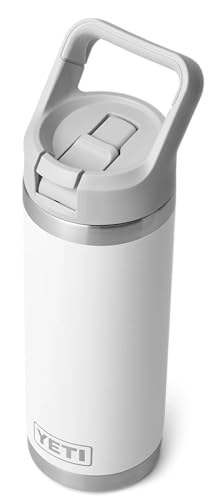 YETI Rambler C Straw Bottle, Stainless Steel Vacuum Insulated Bottle with Leakproof Straw Cap, White, 18oz (532ml) option