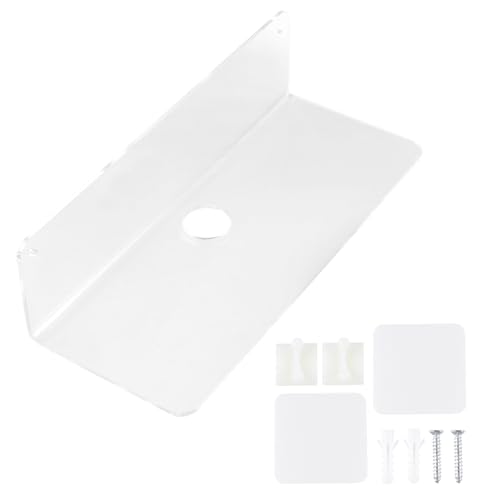 HEATSHAKING 透明アクリル壁掛けシェルフ 浮遊デザイン 耐水性 コンパクト収納ラック 化粧品 歯磨き粉対応 壁面設置簡単