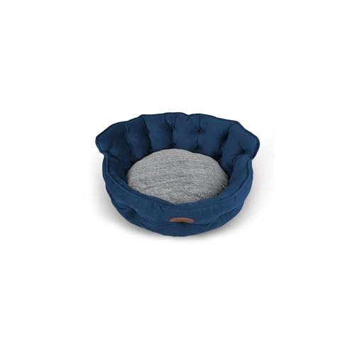 PATAM Divanetto per Cani e Gatti, Cuccia da Interno Sfoderabile, Lavabile in Lavatrice, King Blu, Small 43 cm