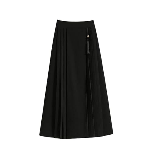 Jupe mi-longue en faux satin de haute qualité style traditionnel