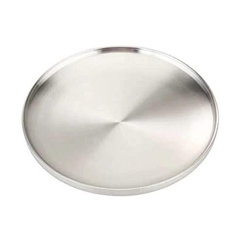 Stainless Steel Double Layer Round Dinner Plate Heat Insulation Dish Anti-scald