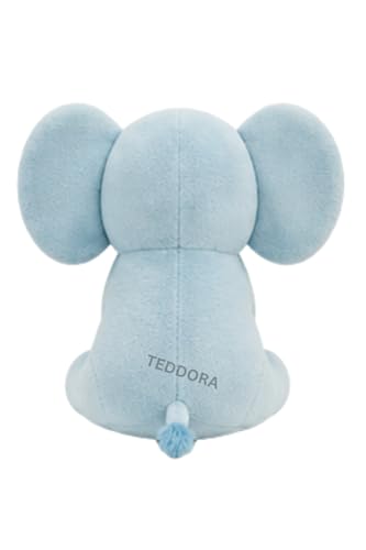 Image of Sitting Elephant Soft Toy for Girls Boys Kids,Sky Blue,Elehant Animal Plush Stuffed Baby Teddy Gift Birthday, 23cm