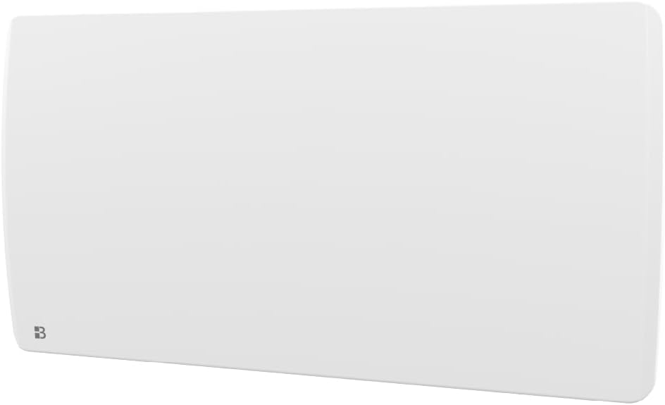 Wiring diagram showing blue wire for Neutral, brown or red wire for Phase, and black wire for central thermostat control, with a warning not to connect black to ground.