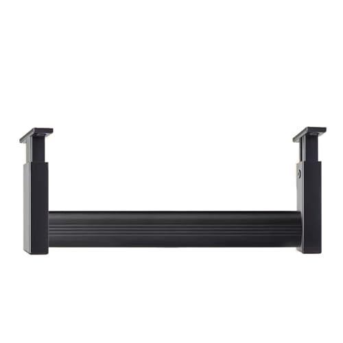 Perchero de metal ajustable de 2 mm de grosor, expandible, ahorra espacio, color negro, 60 cm, ideal para soluciones de almacenamiento en el hogar y decoración de armarios.