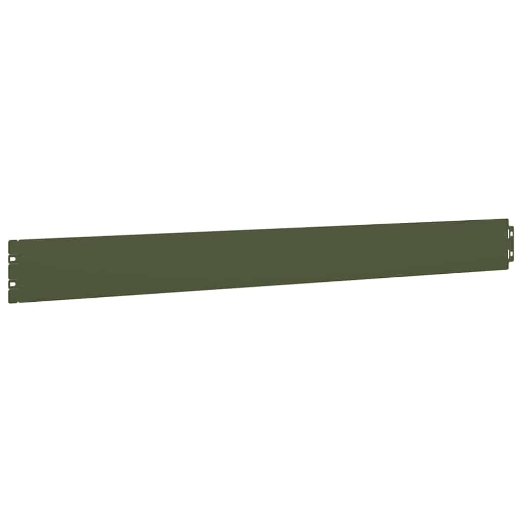 Krawędzie trawnika, 10 szt., oliwkowo-zielone ze stali walcowanej na zimno, 10 x 103 cm, obramowanie rabatek z elastycznym systemem wtykowym, do ogrodu, trawnika, tarasu, ścieżki i rabatki