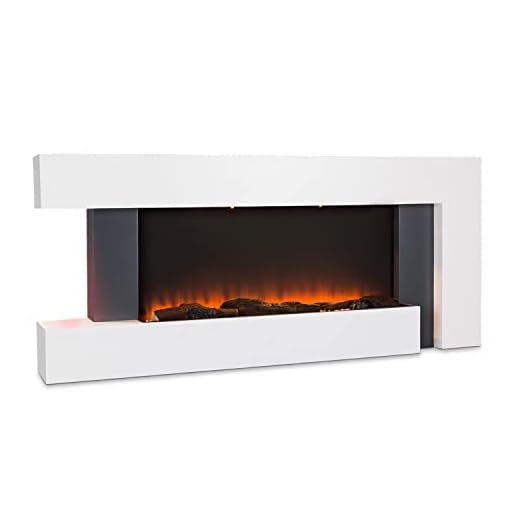 Klarstein Chimenea Electrica, Llama LED con una Potencia de 2000W y Mando a Distancia, Temporizador y Control Automático de Temperatura, Chimenea Interior Casa con Ventilador, Estufas Interior