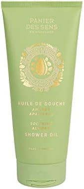 Panier des Sens - Shower Oil – Organic Sweet Almond Body Wash for Women & Men - Shower Gel Made in France - Moisturizing Body Wash 96% Natural Ingredients – 6.76 Fl.oz/200ml