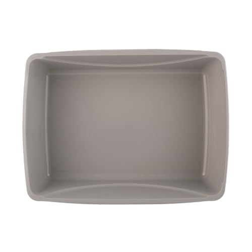Image of Petmate Open Cat Litter Box, XL Nonstick Pan, Mouse Grey | Durable Standard Litter Box Great for Small and Large Cats, Comfort Grip Rim for Easy Cleaning, Made in USA