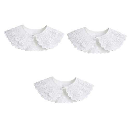 Cuello falso de encaje VALICLUD chal pequeño decorativo con lazo de algodón para mujer