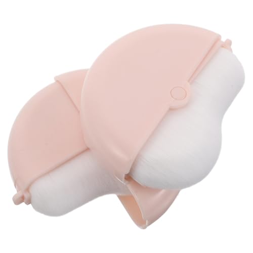 LRXIYODE 2 Piezas Brochas Maquillaje Líquidas con Tapa Giratoria Diseño Ergonómico Ondulado para Base Pinceles Planos para Aplicar Maquillaje Líquido Uso Diario Casa