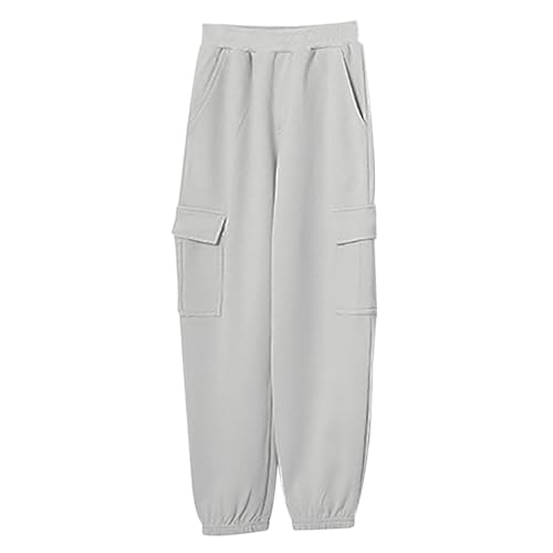 BILIKEYU Boys Cargo Pants Elastic Waist Loose Fit Sweatpants Outdoor Sport Joggers Pants with Side Pockets for