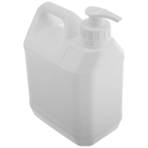 VILLCASE Dispensador de Champú y Gel de Ducha con Bomba Presionable 2L Garrafa Cuadrada de Plástico Blanco Leche Contenedor Resistente para Baño Viaje y Gimnasio
