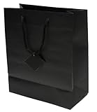 Novel Box® Black Matte Laminated Euro Tote Paper Gift Bag Bundle 8'X4'X10' (10 Count) + NB Cleaning...