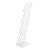 Deurqund Prospektständer 4-Etagen, Bodenstehender Klappbarer Zeitschriftenständer aus Eisen,...