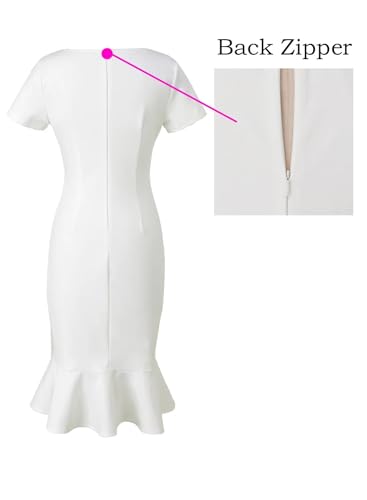 Image of VFSHOW Womens Elegant Vintage Cocktail Party Mermaid Bodycon Midi Mid-Calf Dress
