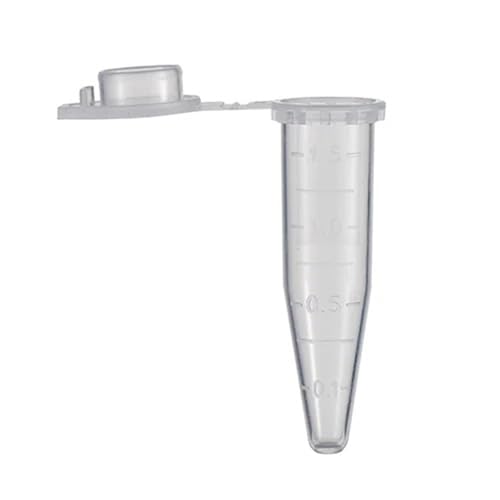 Tube à centrifuger 1,5 ml en plastique transparent avec bouchon pour laboratoire | Lot de 500