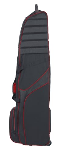 Bag Boy T-660 Golf Travel Cover for Airlines, Quilted Padded Top, Internal Compression Strap, Lockable Full Wrap-Around Zipper, In-Line Skate Wheels, Black/Red - Thumbnail 3