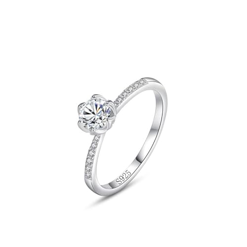 Bague argent bijoux de fleurs avec solitaire rond, l'excellence de l'orfèvrerie