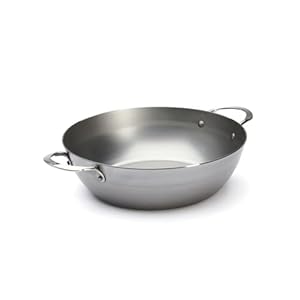 de Buyer MINERAL B Carbon Steel Country Fry Pan with Two Handles – 12.5” – Ideal for Sauteing, Simmering, Deep Frying, Stir Frying & One-Pan Meals – Naturally Nonstick – Made in France