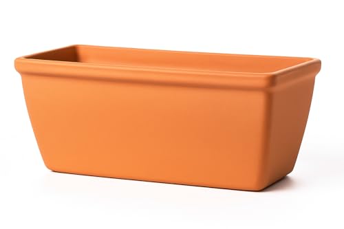 FRANCACOR Maceta Barro Terracota Natural Alargada - Jardinera Barro Rectangular nº 54-54 x 22 x 19 cms