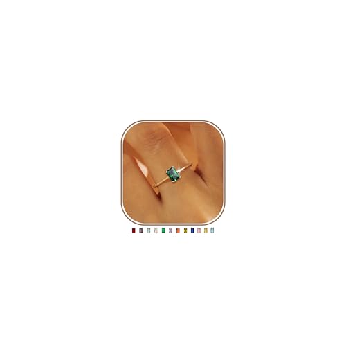 KAERUN Gold Birthstone Rings for Women Non Tarnish 14K Gold