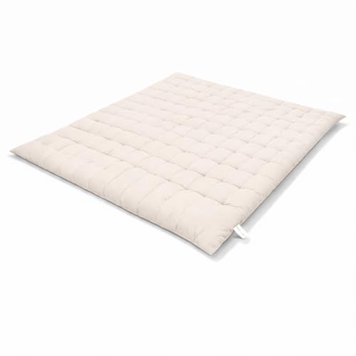 Image of ATOOTFUSION Soft Cotton Quilt | Foldable Light Weight Filled Single Firm Cotton Quilt Mattress| Gadda (Solid Coloured, Sleeping Capacity, 6 x 6 ft or 72 x 72 Inches) Double Bed (Off White)