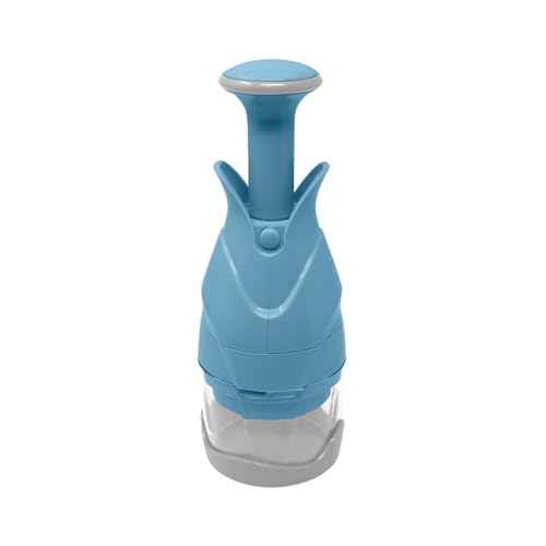Gourmet Kitchen Push Chopper – Good Grips Vegetable Chopper with Soft, Comfortable Handle, Removable Blade Cartridge, and Easy-Clean Design – Ideal for Vegetables, Fruits & More - Blue