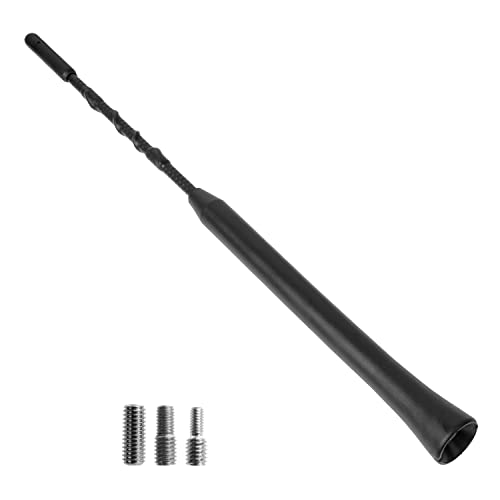 Antenna Auto Universale 28cm AM/FM - Gomma Flessibile, Con Viti M4 M5 M6, Per Autoradio