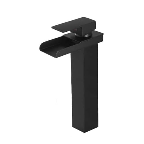 Robinet cascade pour lavabo de salle de bain HLTYGWX noir court mitigeur eau chaude froide