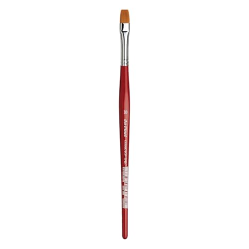 Image of da Vinci Watercolor Series 5880 CosmoTop Spin Paint Brush, Flat Synthetic with Red Handle, Size 10 (5880-10)