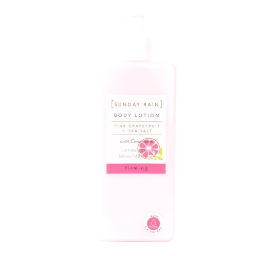 Image of Sunday Rain Nourishing and Hydrating Pink Grapefruit and Sea Salt Body Lotion Moisturiser, Vitamin-Rich, with Ceramides, Pink, 440ml