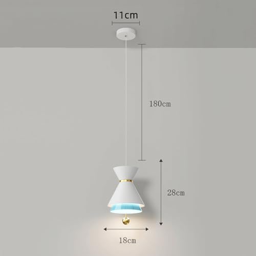 Lámpara de araña moderna con luz variable y diseño de campana azul 6