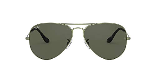 Ray-Ban Unisex-Adult RB3025 Classic Sunglasses, Sand Transparent Green/Green, 62 mm