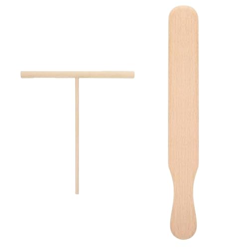 Booso Raspador para Esparcir Panqueques, Utensilio de Madera, Juego de Panqueques, Espátula para Cocinar y Hornear, Herramienta Raspadora, Rastrillo de Madera
