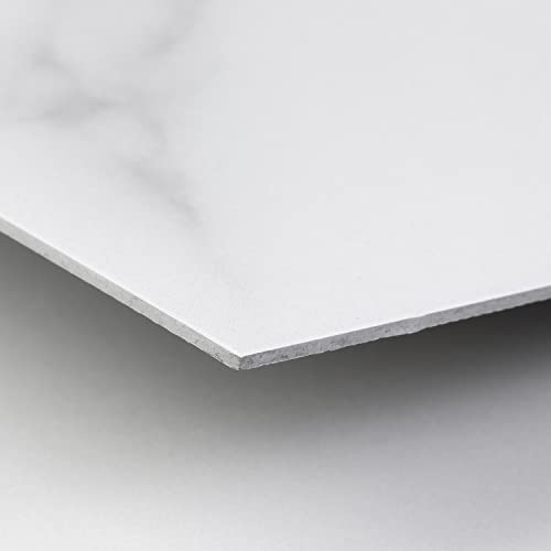 Lucida Surfaces Luxury Vinyl Flooring Tiles | Glue Down Adhesive Flooring For Diy Installation | Carrara | Prescore | Single Sample Tile #TOP5