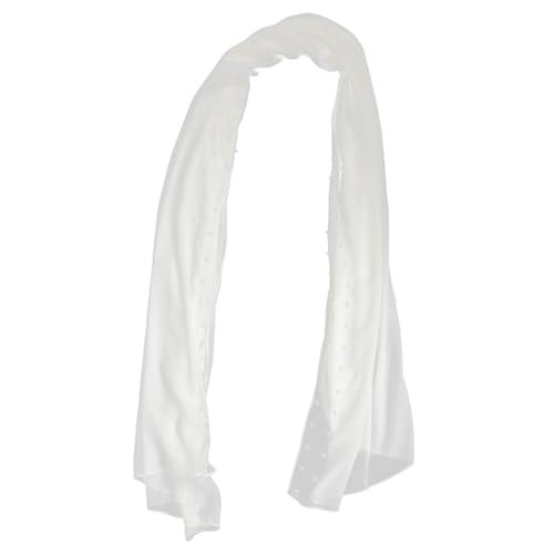 CLISPEED Foulard Chiffon Élégant avec Perles Factices Écharpe et Confortable pour Femmes pour Printemps Accessoire de Mode pour Événements Formels et Usage